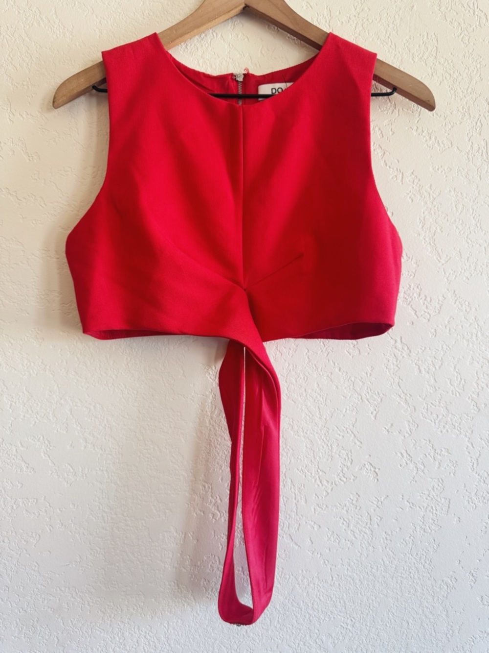 DO+BE | bright red wrap around sleeveless blouse | M
